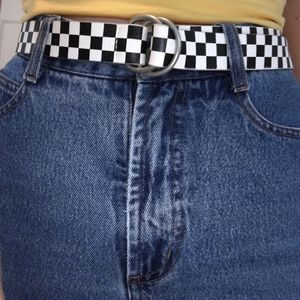 thrifted checker belt